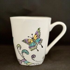 Roscher Bone China Artist Vander Molen Multicolor Butterfly Mug EUC HTF